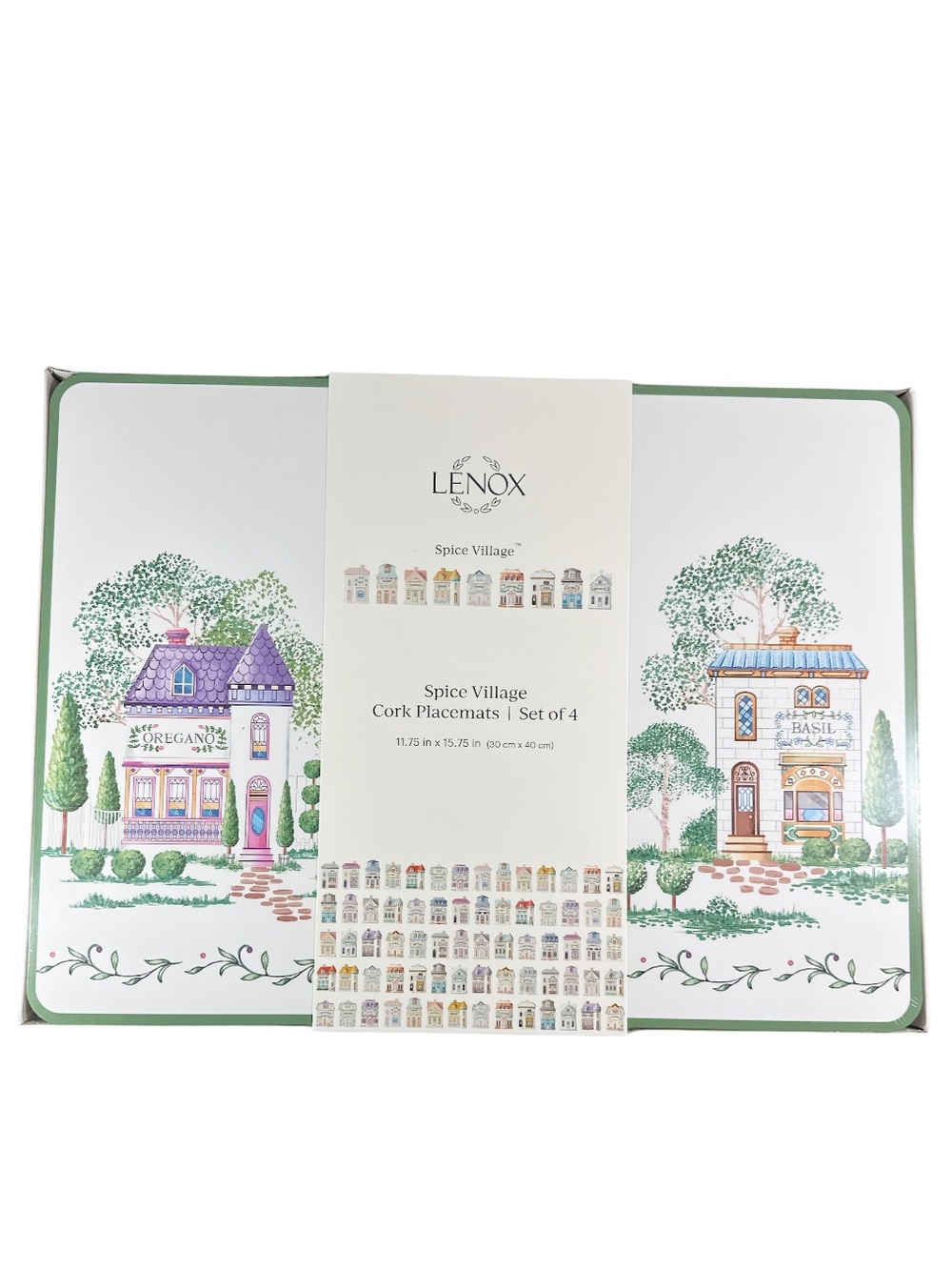NEW Lenox SPICE VILLAGE CORK PLACEMAT Set/4 – Multi-Color